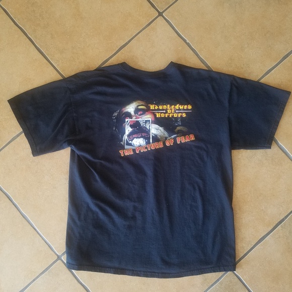Men's Halloween sz. XL X-Large Black T-shirt HAUNTED WEB OF HORROR - Picture 2 of 6